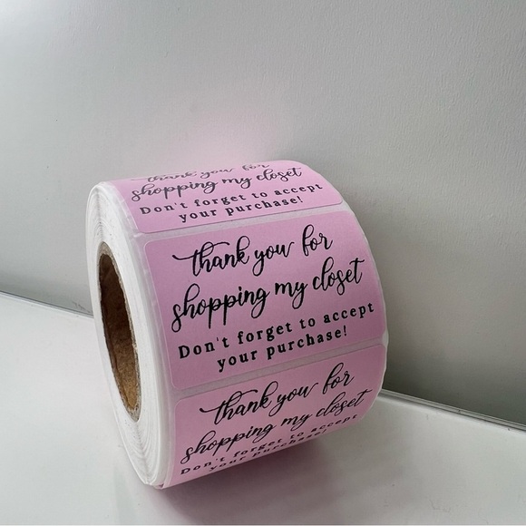 Thank You for shopping my closet 2" Stickers labels (100 roll ) NWT - Picture 7 of 7